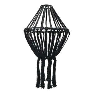 Macrame Large Drop Chandelier – Black | www.artisangoods.co.uk