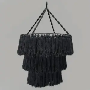 Macrame Soft Chandelier – Black | www.artisangoods.co.uk 2