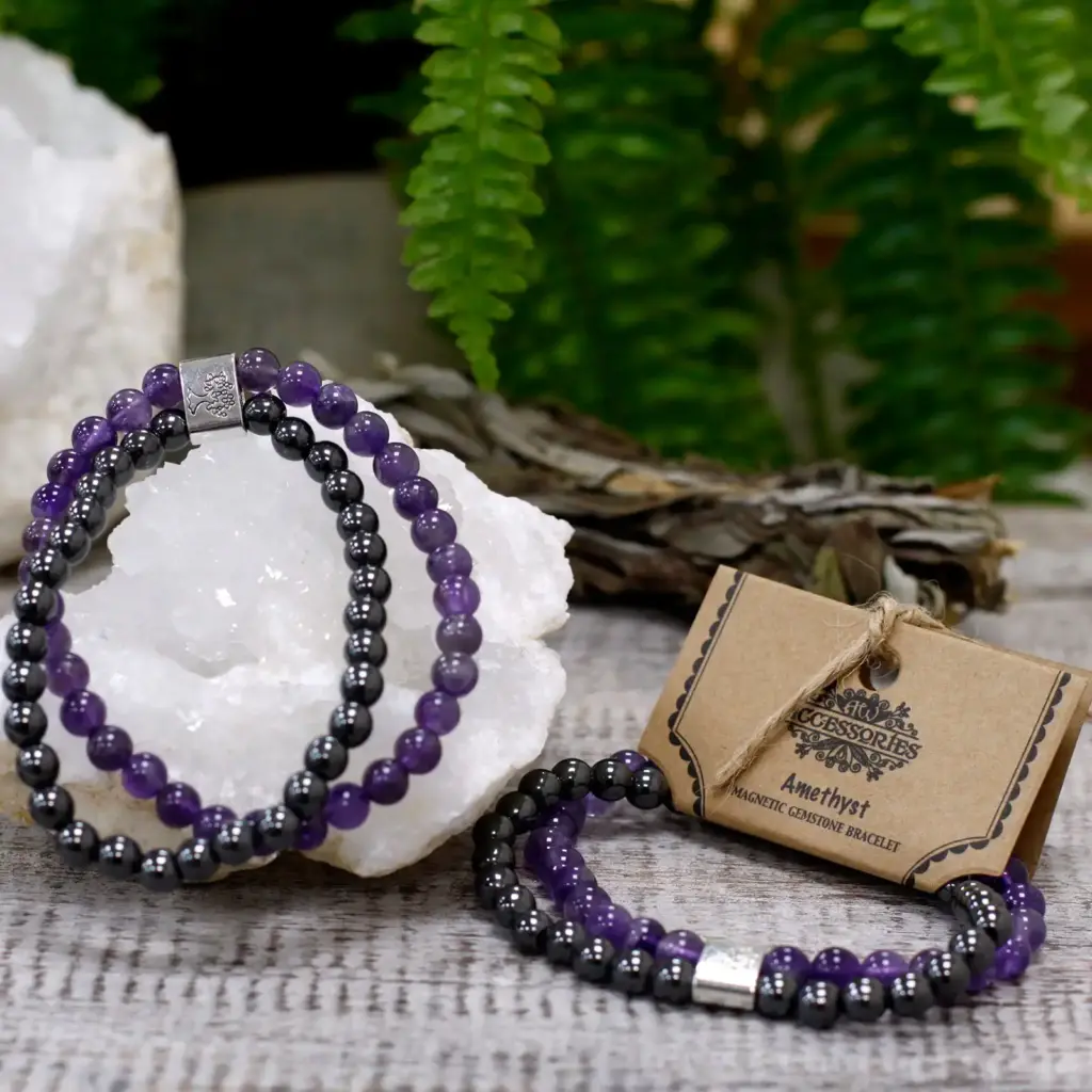 Magnetic Gemstone Bracelet – Amethyst | www.artisangoods.co.uk 5