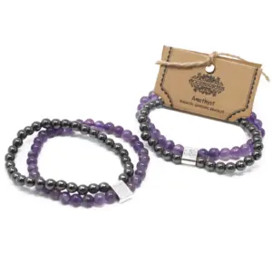 Magnetic Gemstone Bracelet – Amethyst | www.artisangoods.co.uk 3