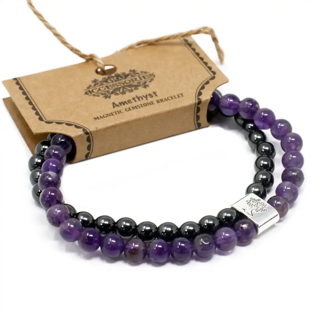 Magnetic Gemstone Bracelet – Amethyst | www.artisangoods.co.uk 2