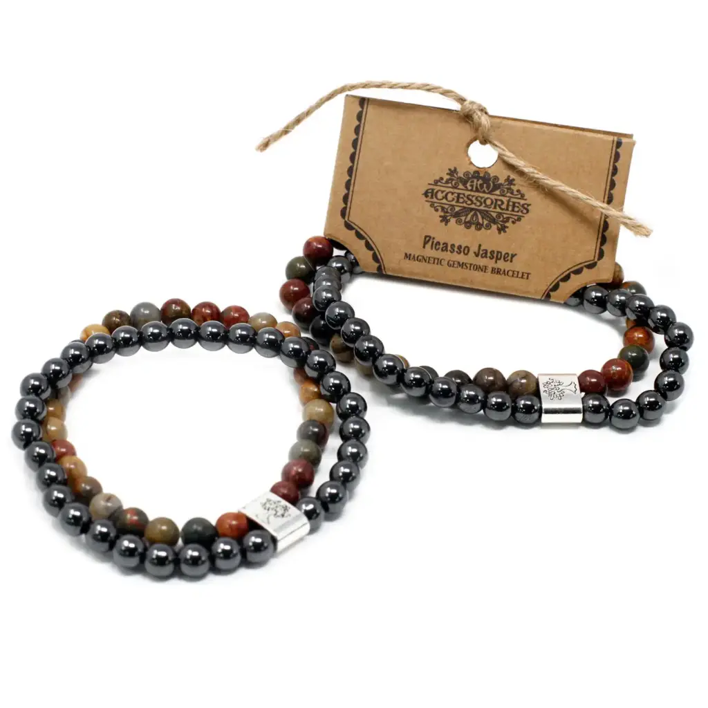 Magnetic Gemstone Bracelet – Picasso Jasper | www.artisangoods.co.uk 3