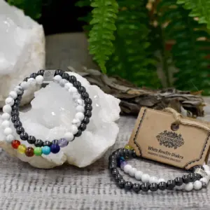 Magnetic Gemstone Bracelet – White Howlite Chakra | www.artisangoods.co.uk 4