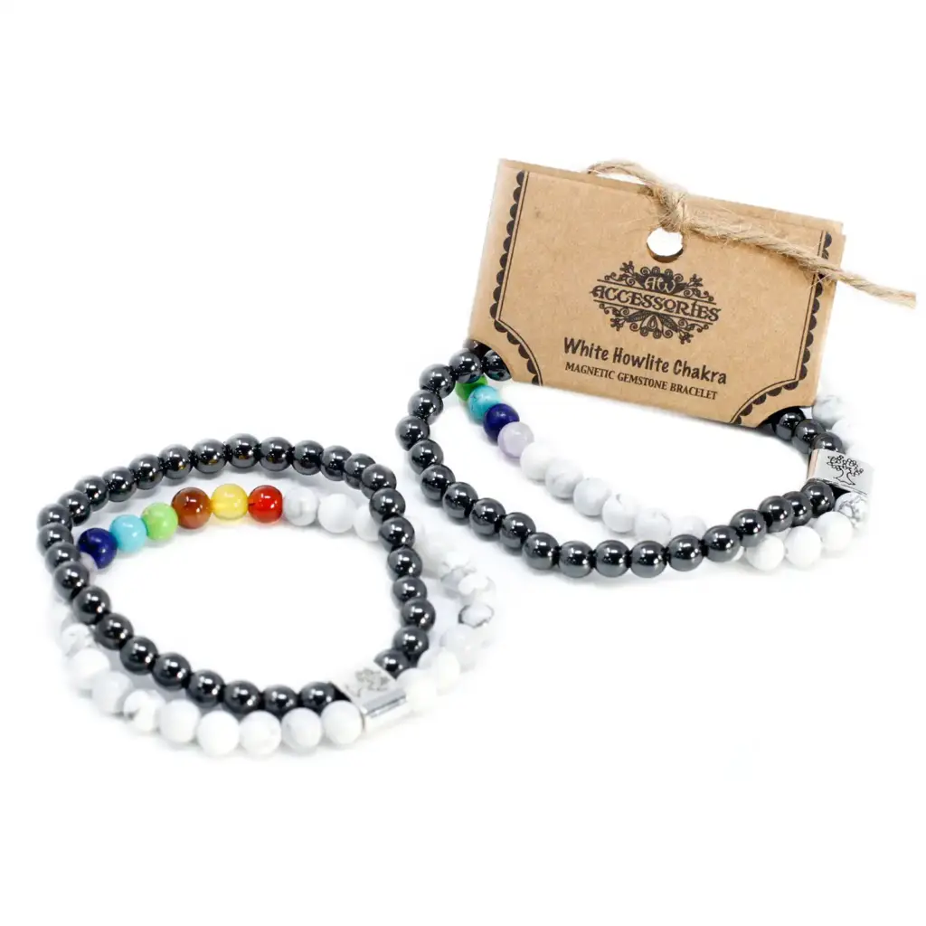 Magnetic Gemstone Bracelet – White Howlite Chakra | www.artisangoods.co.uk 3 Magnetic Gemstone Bracelet – White Howlite Chakra | www.artisangoods.co.uk 3