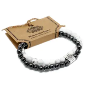 Magnetic Gemstone Bracelet – White Howlite Chakra | www.artisangoods.co.uk 2
