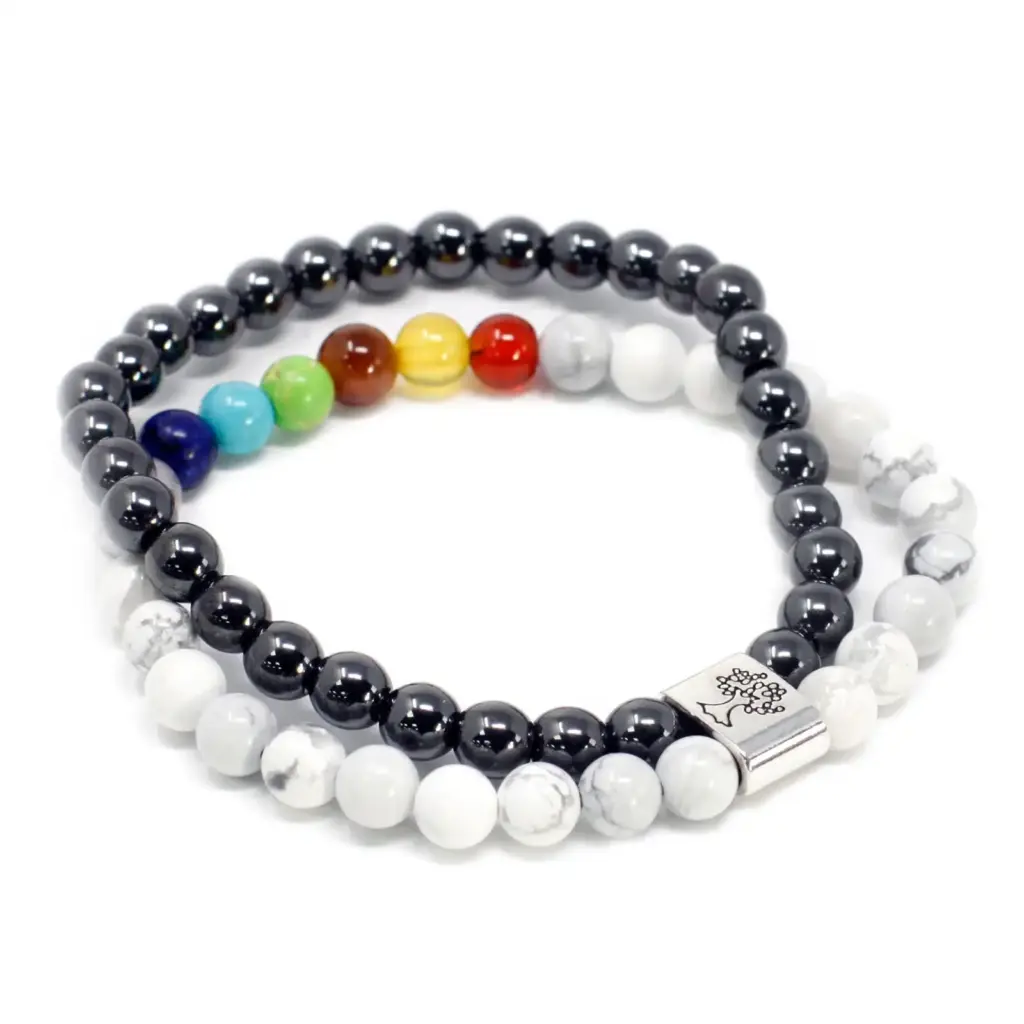 Magnetic Gemstone Bracelet – White Howlite Chakra | www.artisangoods.co.uk