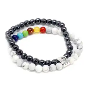 Magnetic Gemstone Bracelet – White Howlite Chakra | www.artisangoods.co.uk 1