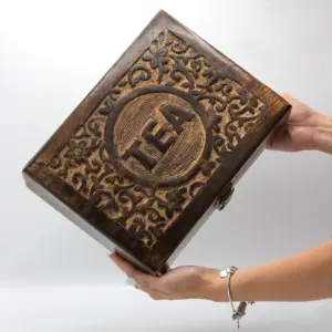 Mango Carved Tea Box – ( 12 compartments) | www.artisangoods.co.uk 5