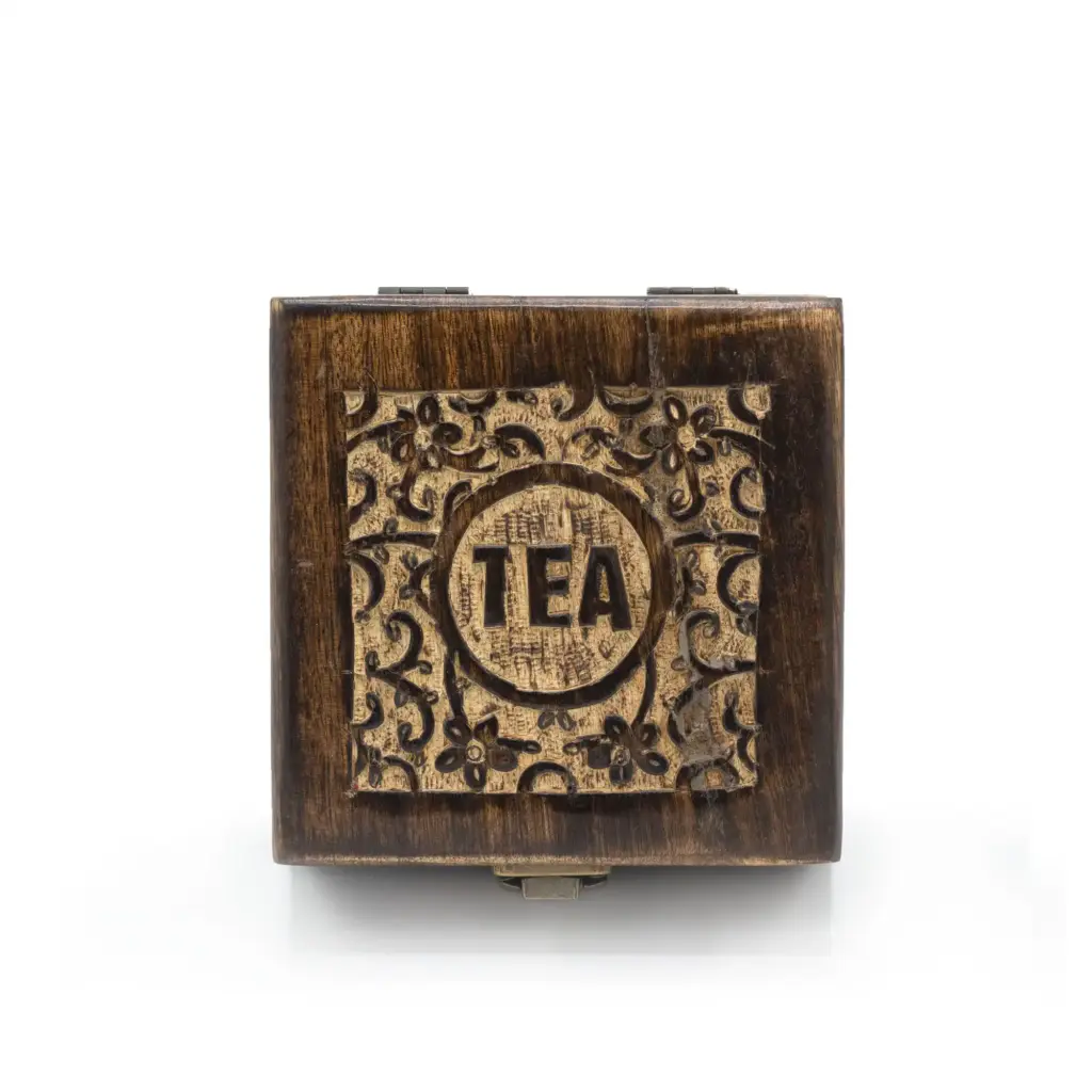 Mango Carved Tea Box (4 compartments) | www.artisangoods.co.uk 4