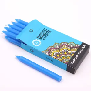 Manifest Magic Candles (pack of 12) – Blue – Throat Chakra | www.artisangoods.co.uk 3