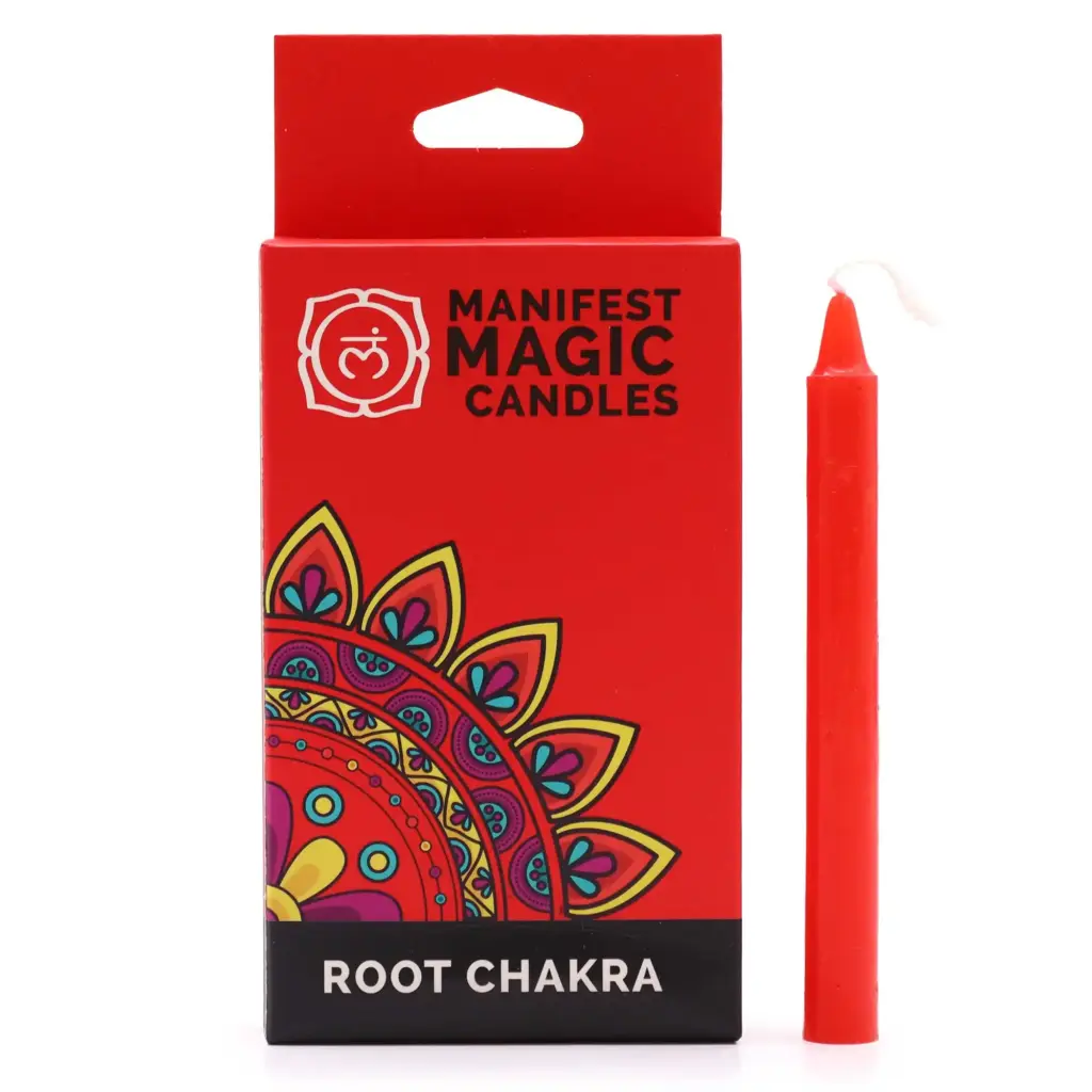 Manifest Magic Candles (pack of 12) – Red – Root Chakra | www.artisangoods.co.uk