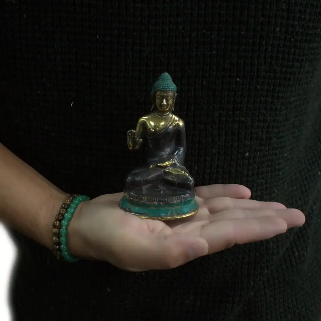 Med Hand Up Sitting Buddha | www.artisangoods.co.uk 2