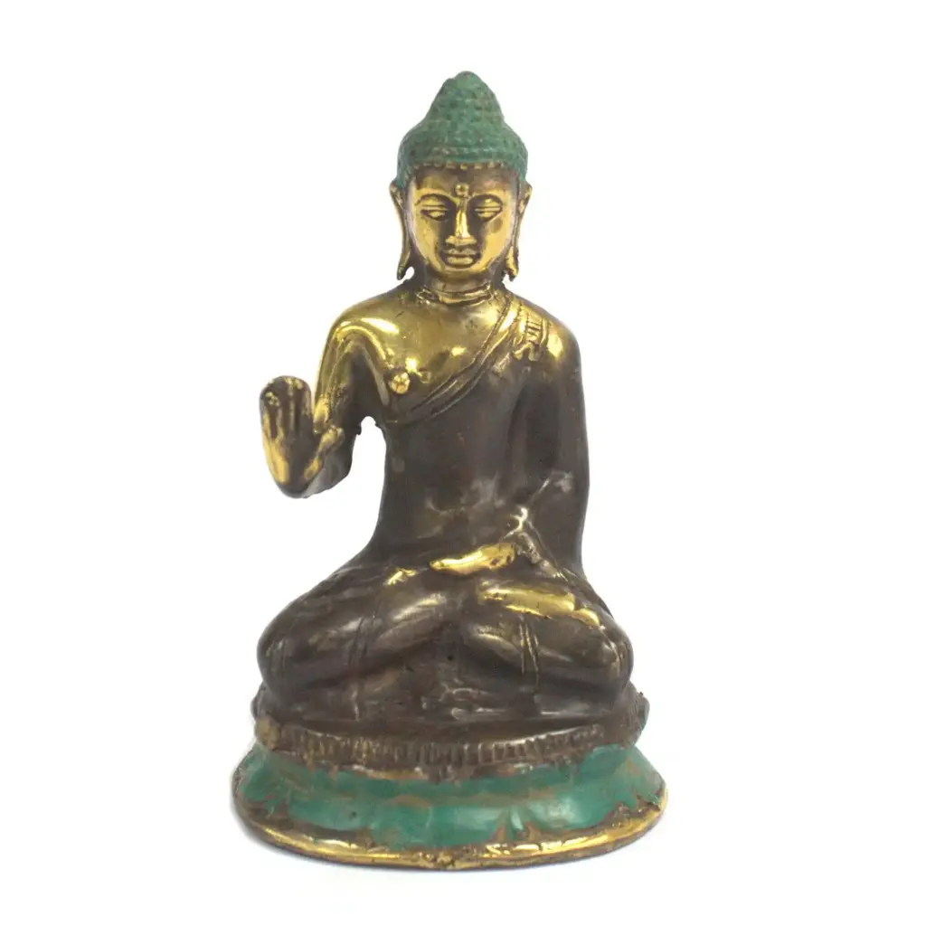 Med Hand Up Sitting Buddha | www.artisangoods.co.uk