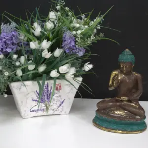 Med Hand Up Sitting Buddha | www.artisangoods.co.uk 3