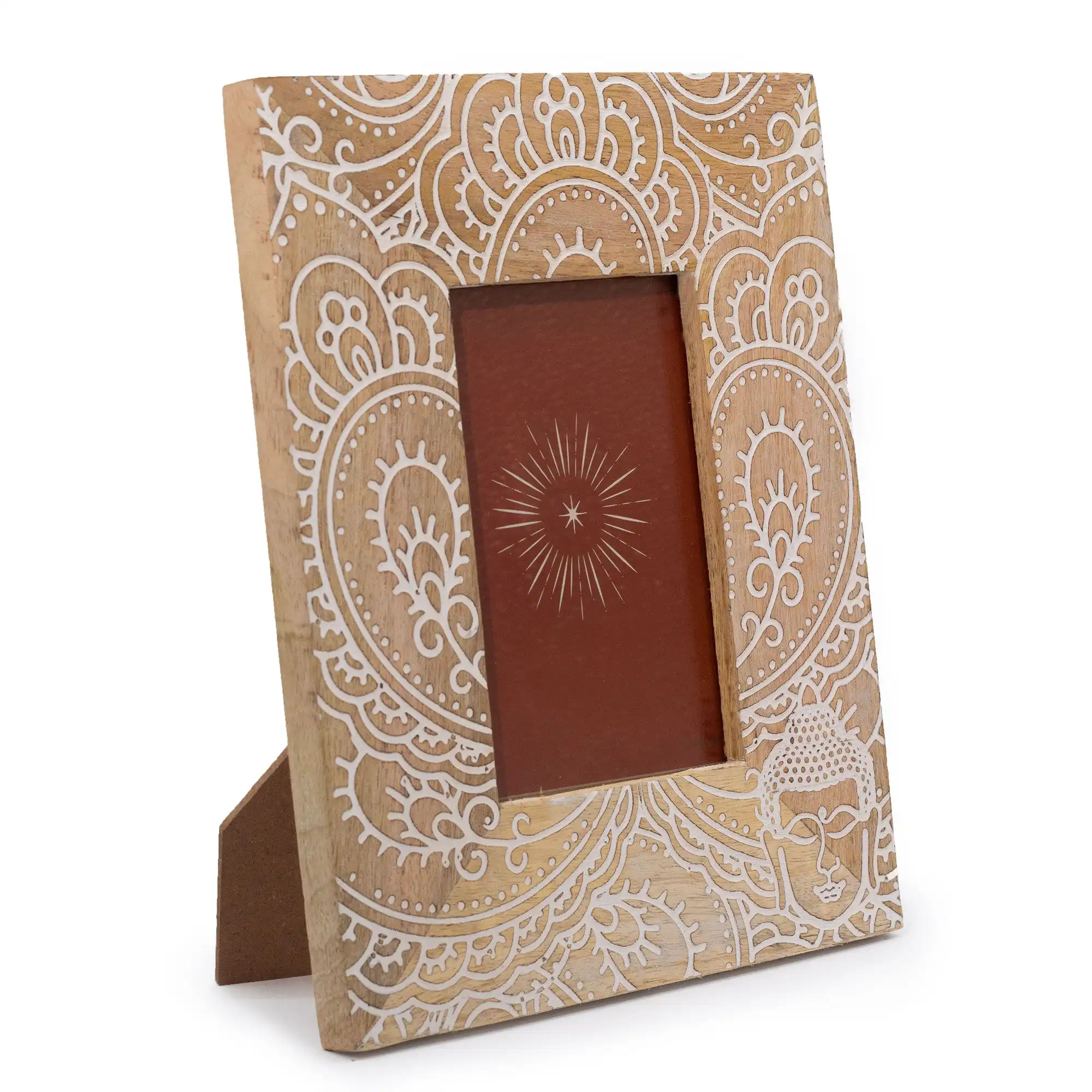 Med Mango Wood Picture Framel (for 10x15cm) 26x20x2cm – Buddha – White | www.artisangoods.co.uk 2 Med Mango Wood Picture Framel (for 10x15cm) 26x20x2cm – Buddha – White | www.artisangoods.co.uk