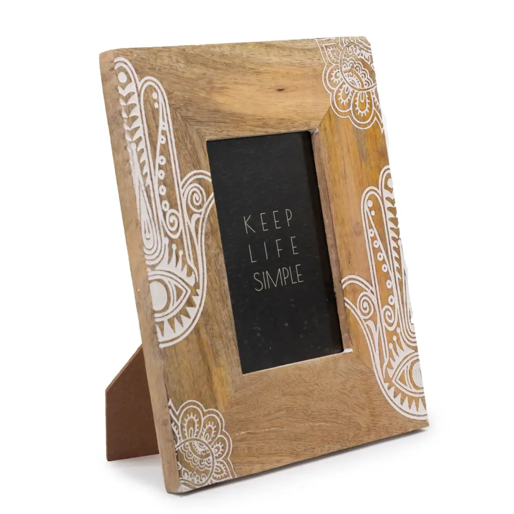 Med Mango Wood Picture Framel (for 10x15cm) 26x20x2cm – Hansa – White | www.artisangoods.co.uk