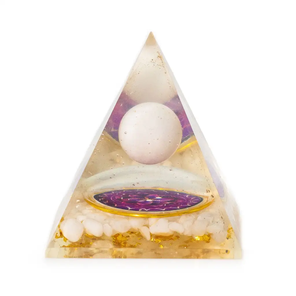 Med Organite Pryamids 7x6cm – Floating Quatz Sphere – Quatz Chunks | www.artisangoods.co.uk 4