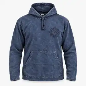 Med Stone Washed Hoody Shirt Kangaroo Pocket -Dusty Lavender