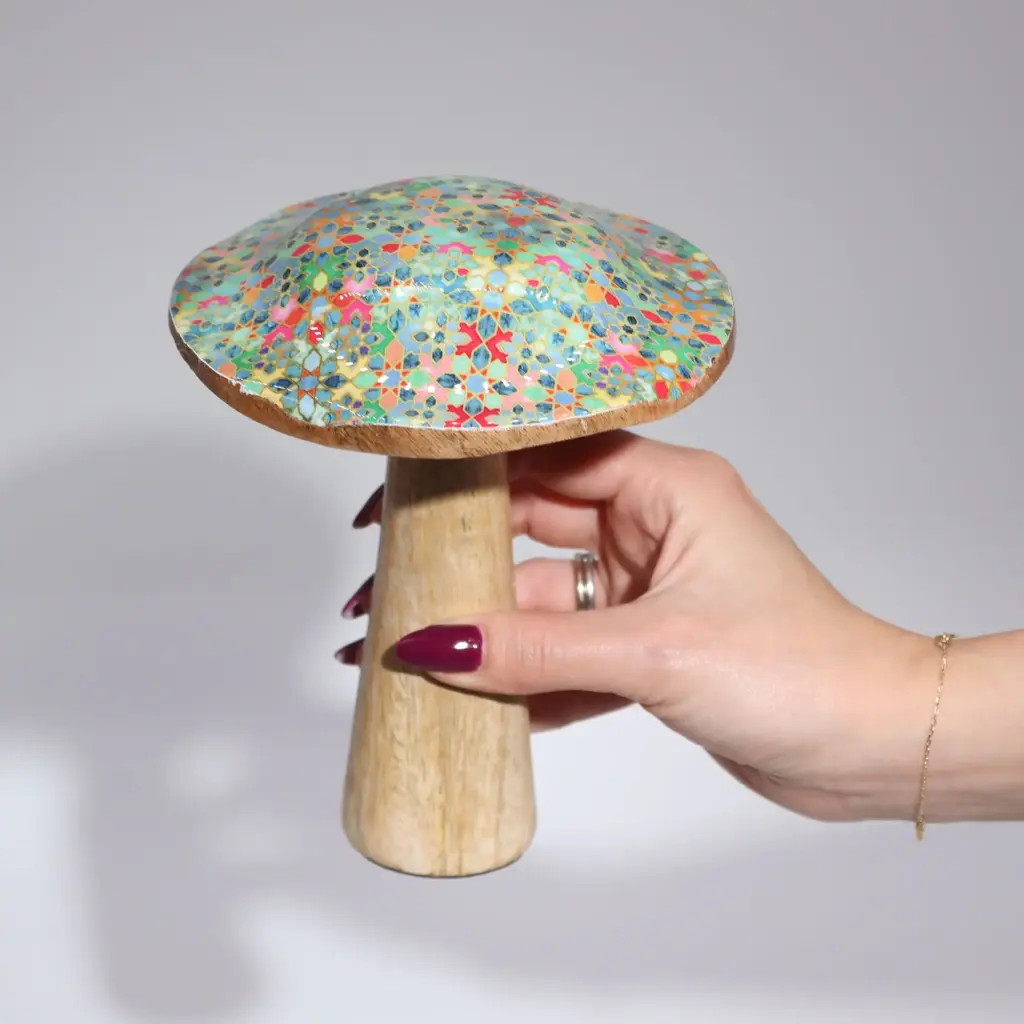 Med Wooden Mushroom – Pretty Floral | www.artisangoods.co.uk 4 Med Wooden Mushroom – Pretty Floral | www.artisangoods.co.uk 4
