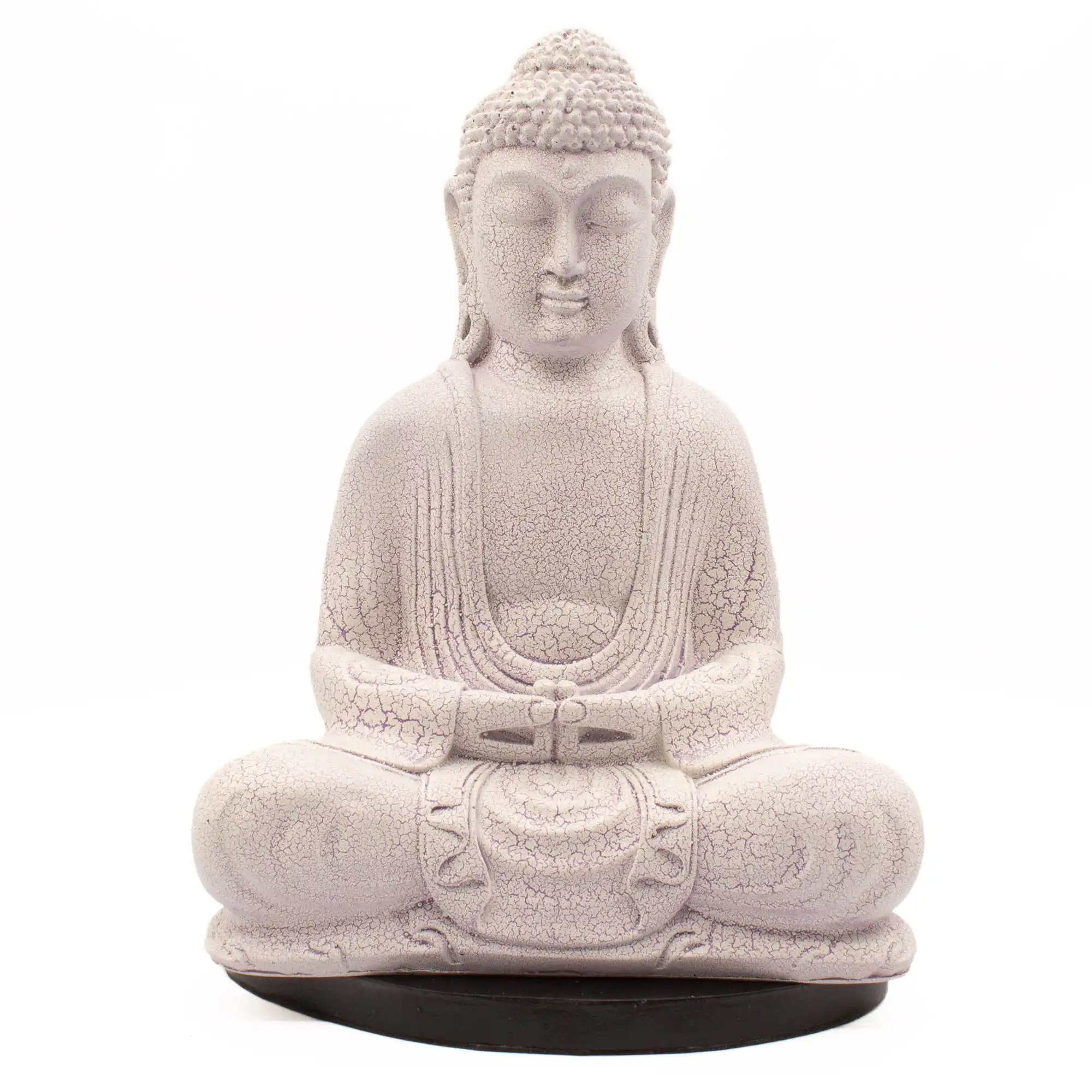Meditation Buddha Lamp Lavender Crackle - Oval Stand
