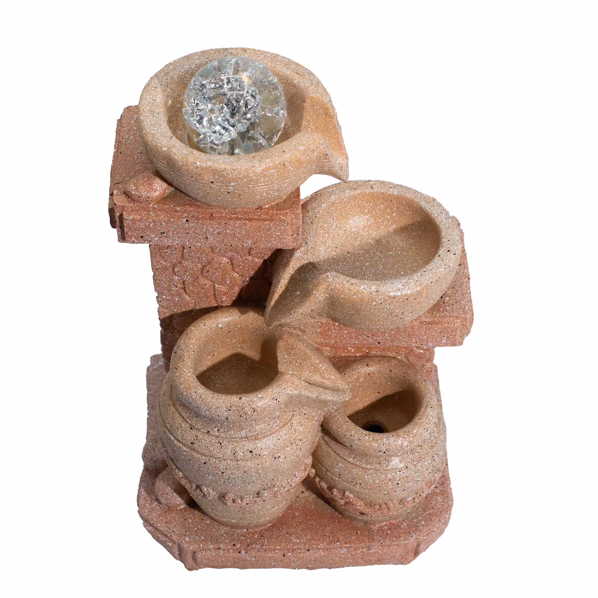 Mediterranean Cascading Pots Tabletop Water Feature (19x14x27cm) | www.artisangoods.co.uk 3 Mediterranean Cascading Pots Tabletop Water Feature (19x14x27cm) - Image 2