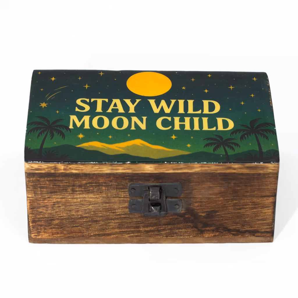 Medium Enamelled Box  – Stay Wild Moon Child | www.artisangoods.co.uk