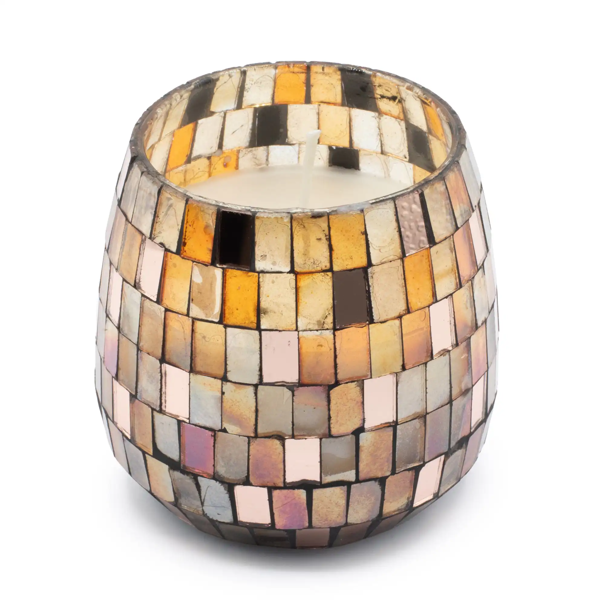 Medium Glass Jar Candles – Amber Mosaic | www.artisangoods.co.uk 5 Medium Glass Jar Candles - Amber Mosaic - Image 4