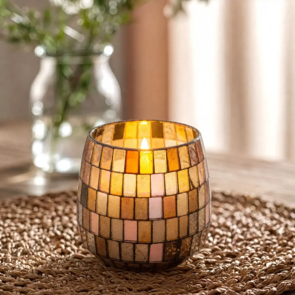 Medium Glass Jar Candles – Amber Mosaic | www.artisangoods.co.uk 5