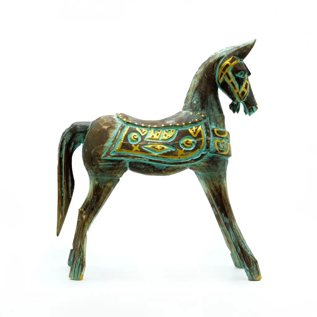 Medium Gold & Turquoise Horse 25 cm | www.artisangoods.co.uk 2 Medium Gold & Turquoise Horse 25 cm | www.artisangoods.co.uk 2