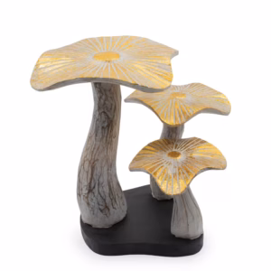 Medium Golden Mushroom Art – 25cm – Whitewash | www.artisangoods.co.uk 2