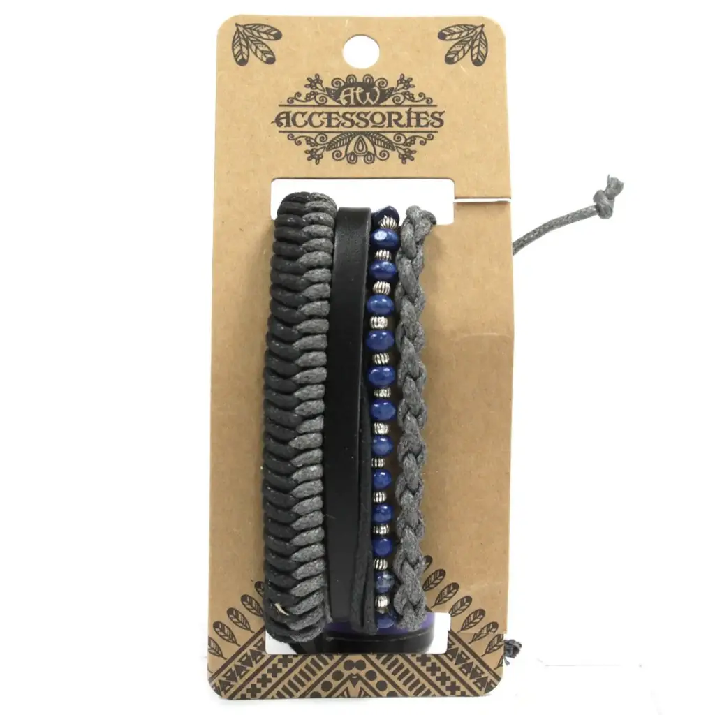 Mens Bracelet Sets – Black & Macho (asst) | www.artisangoods.co.uk 4