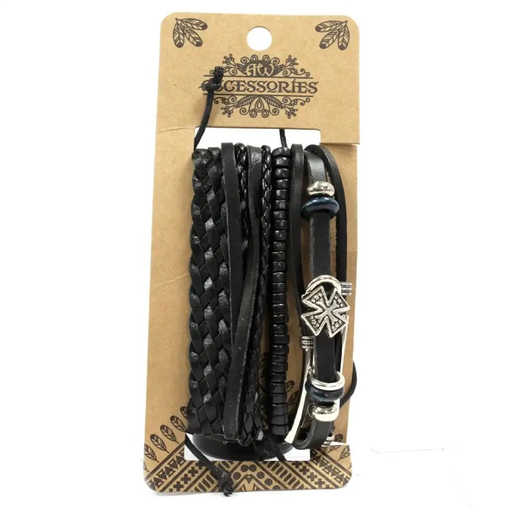 Mens Bracelet Sets – Black & Macho (asst) | www.artisangoods.co.uk 3