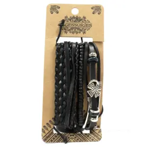 Mens Bracelet Sets – Black & Macho (asst) | www.artisangoods.co.uk 3