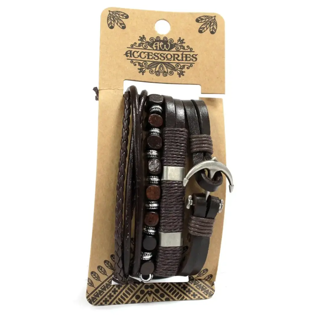 Mens Bracelet Sets – Metal & Leather (asst) | www.artisangoods.co.uk 5