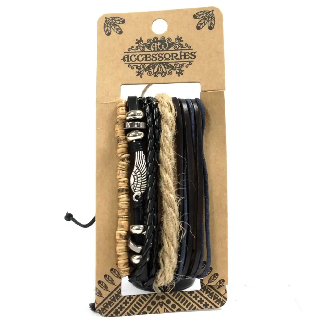 Mens Bracelet Sets – Metal & Leather (asst) | www.artisangoods.co.uk 2