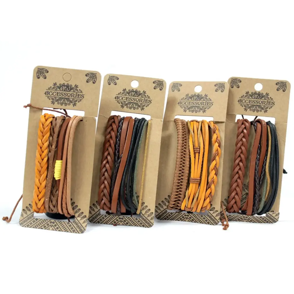 Mens Bracelet Sets – Tanned & Interesting (asst) | www.artisangoods.co.uk