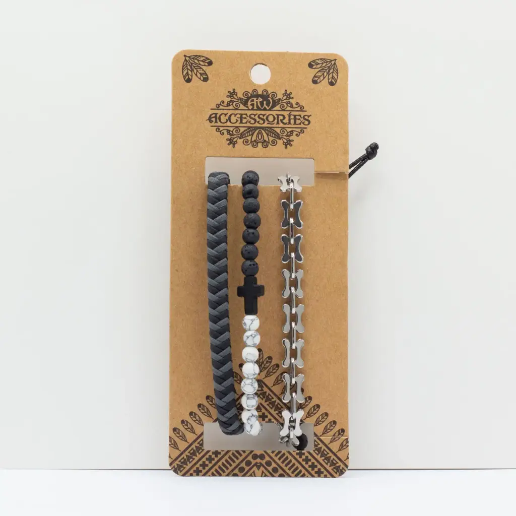 Mens Premium Bracelet Sets – City Slicker Blacks (asst) | www.artisangoods.co.uk 3