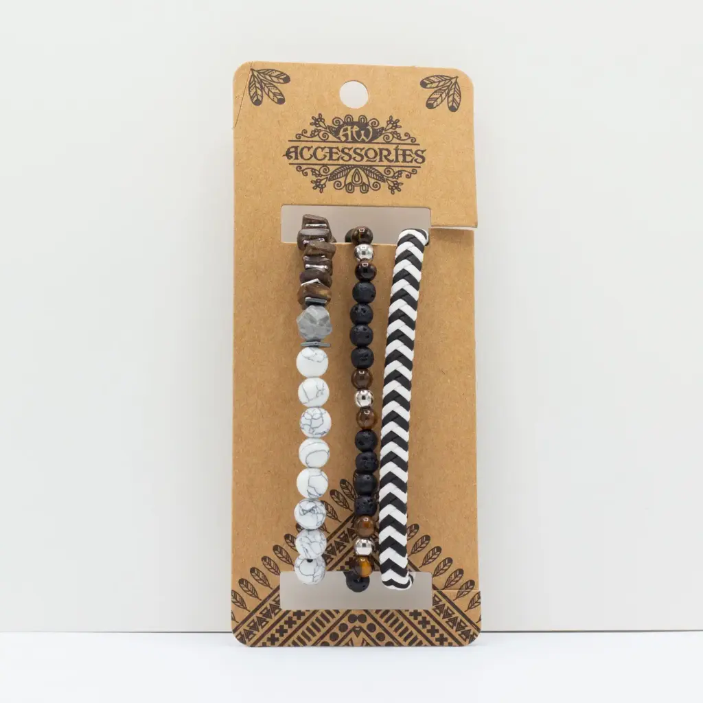 Mens Premium Bracelet Sets – City Slicker Blacks (asst) | www.artisangoods.co.uk 2