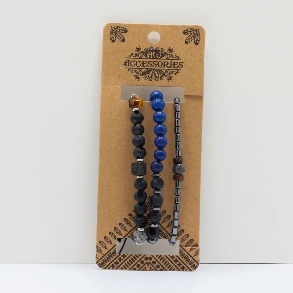 Mens Premium Bracelet Sets – Med Set Blues (asst) | www.artisangoods.co.uk 4