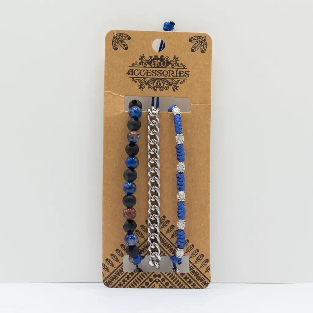 Mens Premium Bracelet Sets – Med Set Blues (asst) | www.artisangoods.co.uk 2