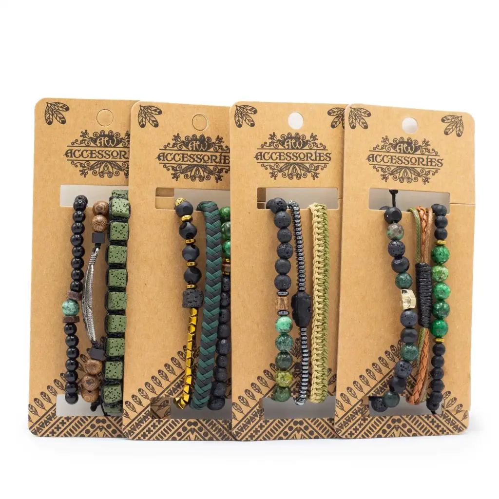 Mens Premium Bracelet Sets – Outdoor Greens (asst) | www.artisangoods.co.uk