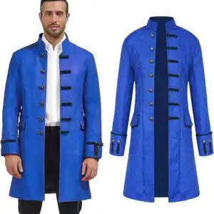Men's Steampunk Jacket Vintage Gothic Blazer Coat AFJIODUV