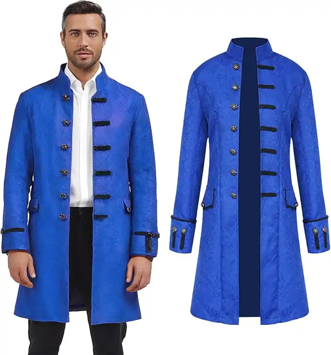 Men's Steampunk Jacket Vintage Gothic Blazer Coat AFJIODUV