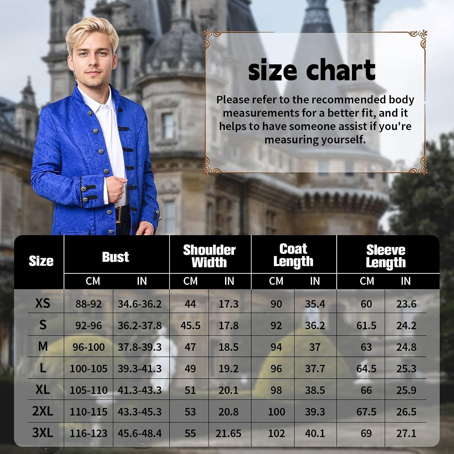 Men's Steampunk Jacket Vintage Gothic Blazer Coat AFJIODUV