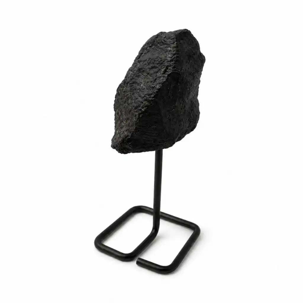 Mineral Specimen on Metal Stand - Black Tourmaline
