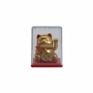 Mini Solar Powered Money Cat in Box – Gold | www.artisangoods.co.uk 1