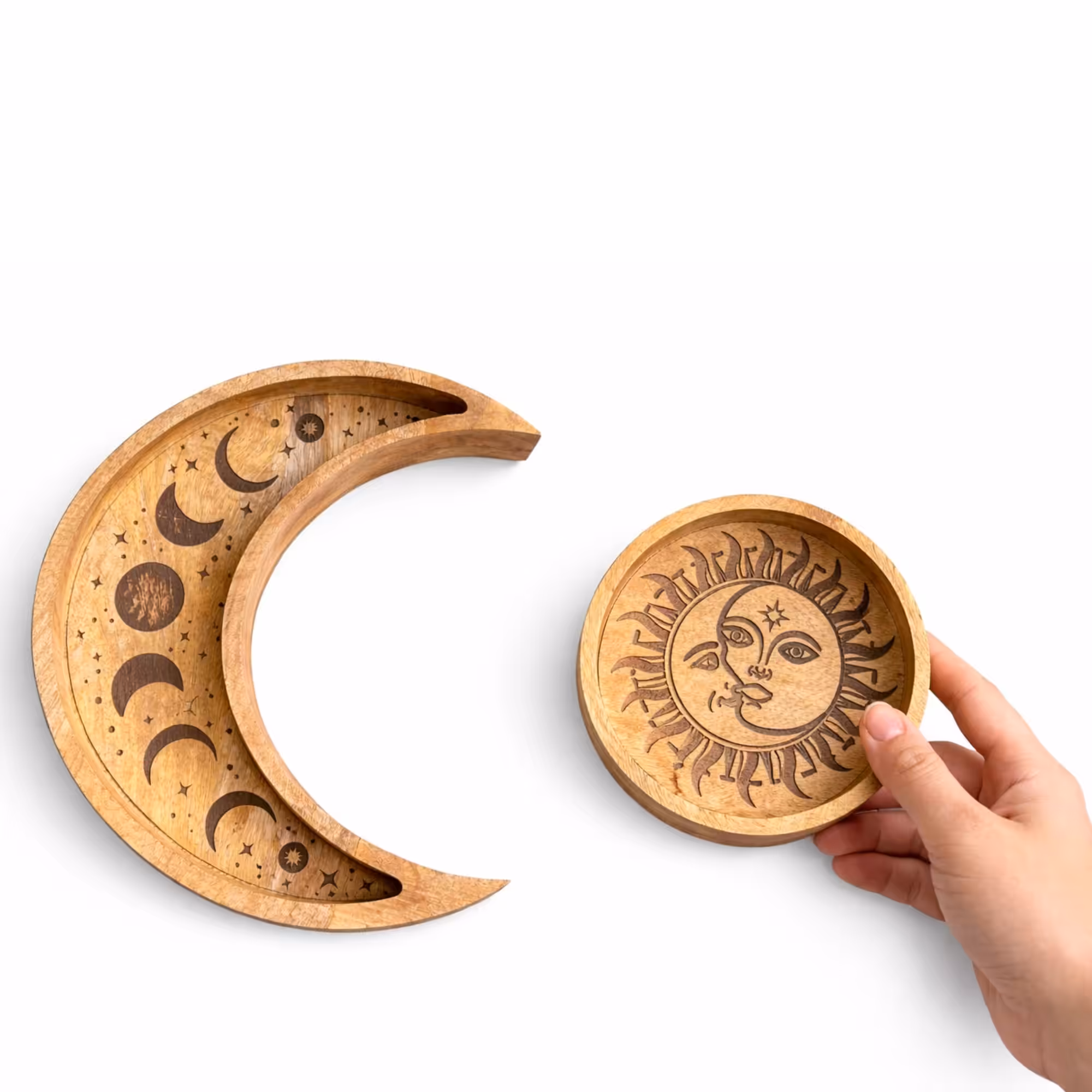 Moon Shaped Round Tray S/2 | www.artisangoods.co.uk 4 Moon Shaped Round Tray S/2 - Image 3