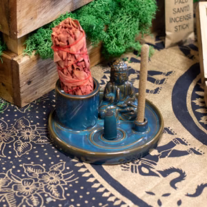 Multi Purpose Buddha Incense Plate – Ceramic Blue | www.artisangoods.co.uk 8