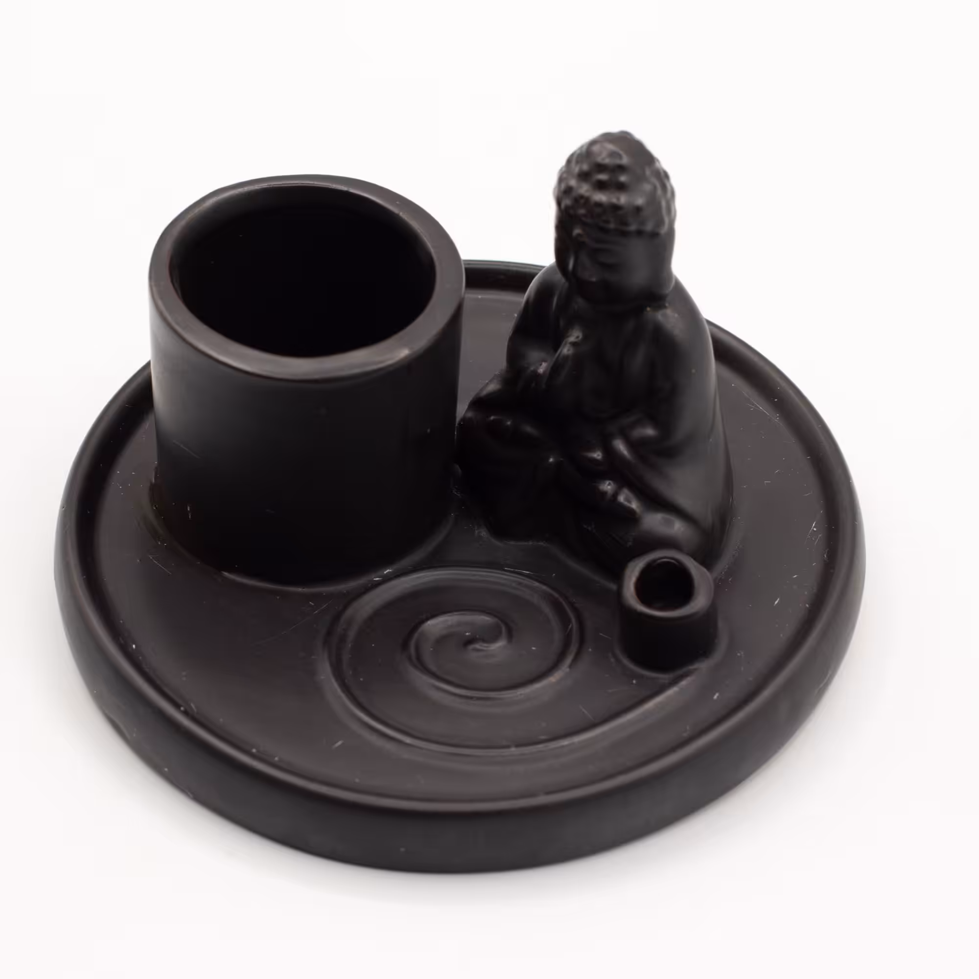Multi Purpose Buddha Incense Plate – Ceramic Matt Black | www.artisangoods.co.uk 6 Multi Purpose Buddha Incense Plate - Ceramic Matt Black - Image 5