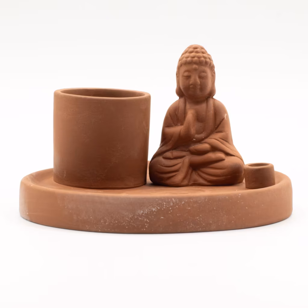 Multi Purpose Buddha Incense Plate – Natural Terracotta Style | www.artisangoods.co.uk 5